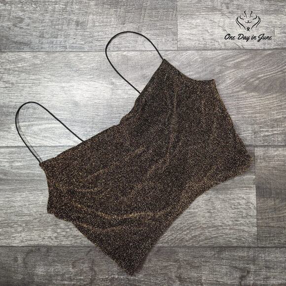 H&M Divided Spaghetti Strap Crop Tank Top Size M - Picture 1 of 5